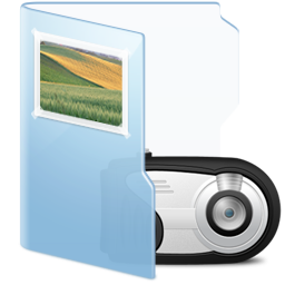 Blue Folder Pictures Icon 256x256 png